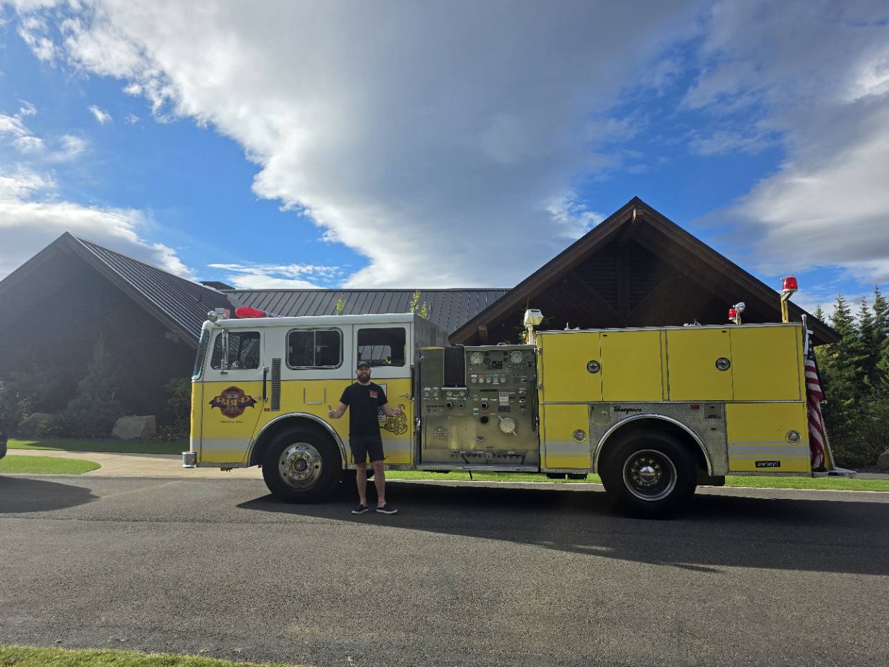 Full side view of the Red Beard fire engine